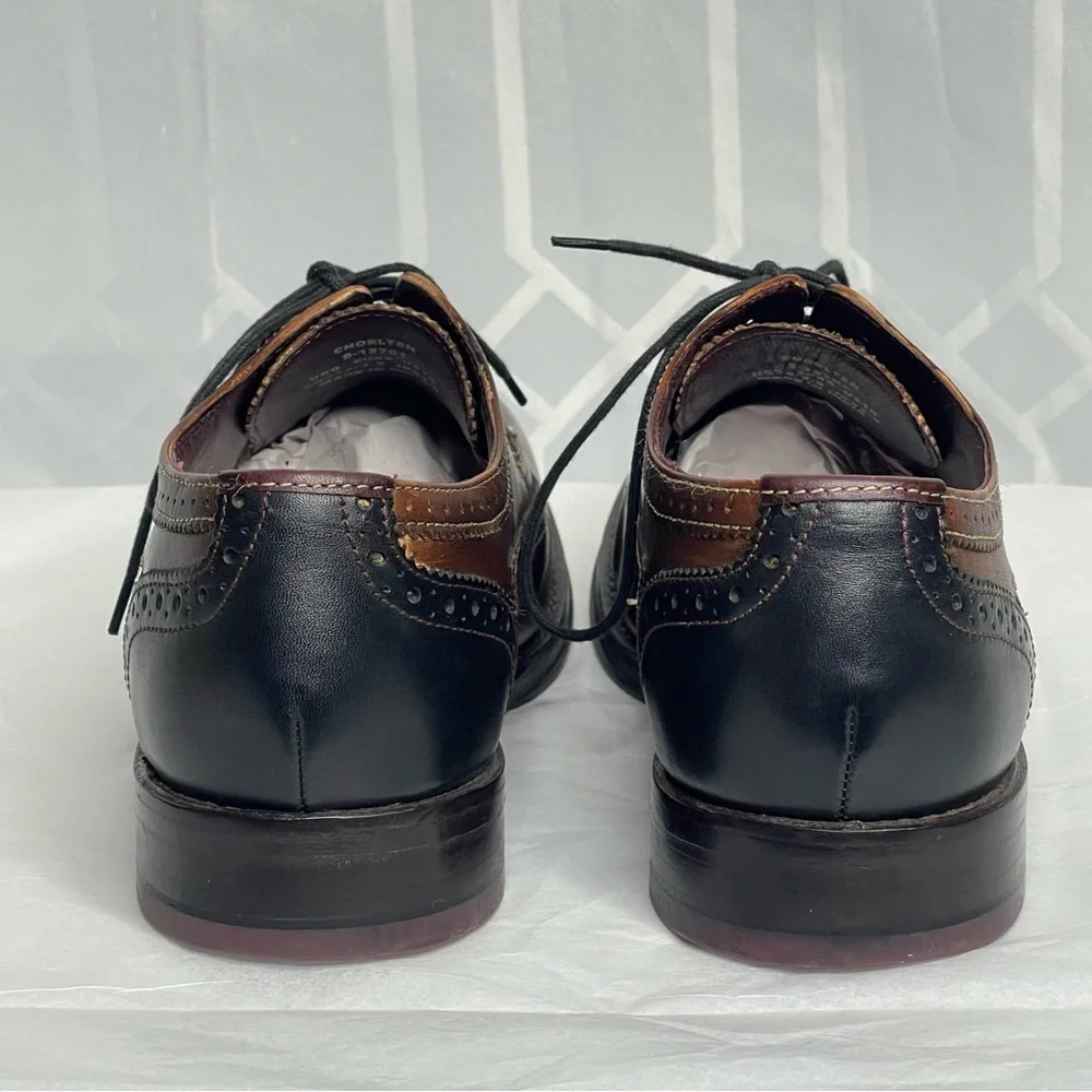 Ted Baker Chorlten Burnished Leather Wingtip Shoes Brogues Brown Men's Size 10